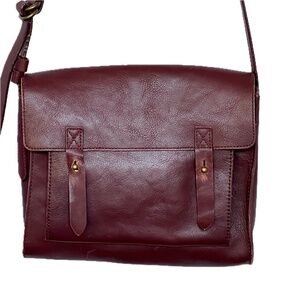 Abercrombie & Fitch Bag Oxford Style Crossbody Bag Handbag Burgundy Satchel